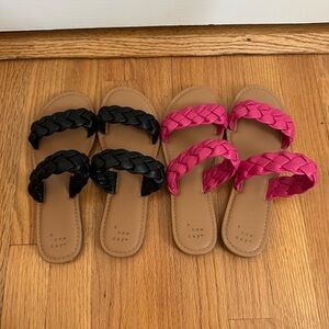 a new day Black and Pink Braided Sandals Bundle